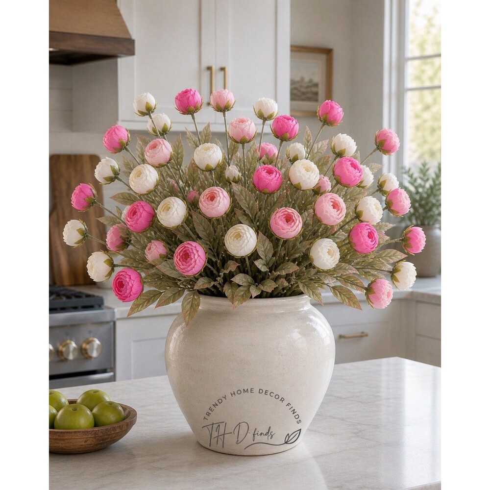 Set of 10 Viral Ashland Pink & Cream Peony Stems From Michael’s (5 Of Each) New